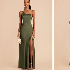 Birdy Grey Kensie Dress Matte Satin Olive Green (Size Medium) DRY CLEANED